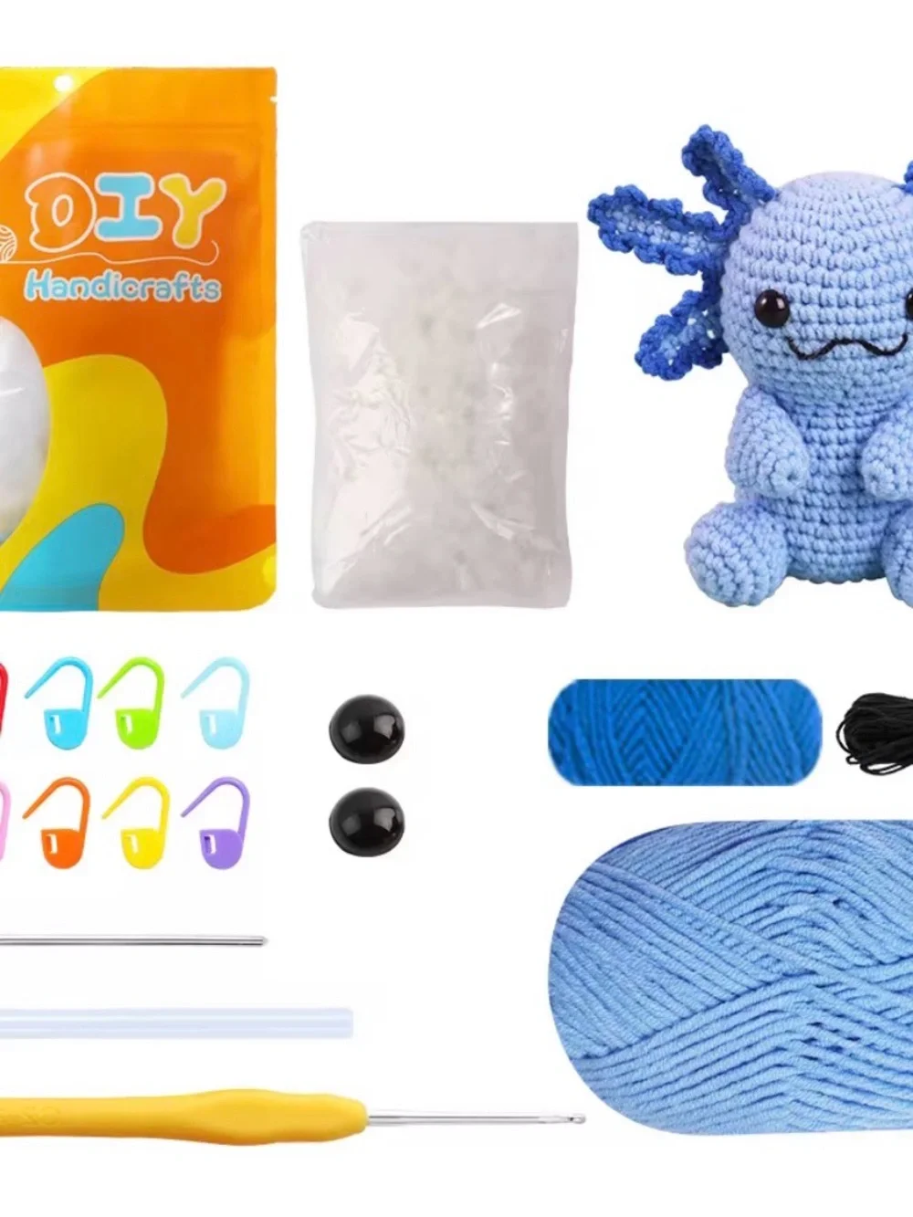 Blue Axolotl Crochet Kit - Cute Plush Toy